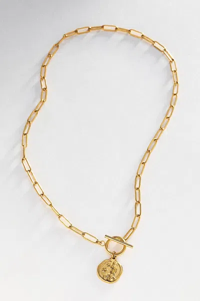 Atolea Venus Coin Pendant Necklace In Gold
