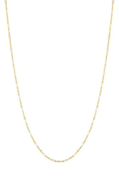 Atolea White Beaded Choker In Gold