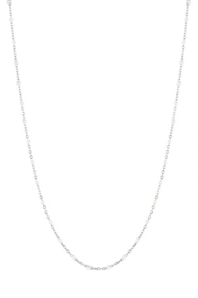 Atolea White Beaded Choker In Silver