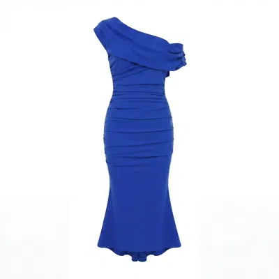Atom Label Women's Blue Mercury Midi Dress In Cobalt