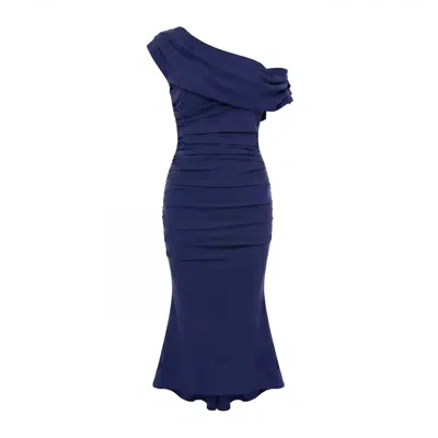 Atom Label Women's Blue Mercury Midi Dress In Navy