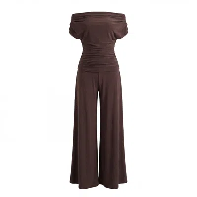 Atom Label Women's Brown Carbon Jumpsuit In Chocolate