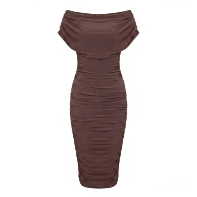 Atom Label Women's Brown Oxygen Dress In Chocolate