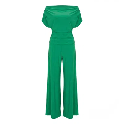 Atom Label Women's Carbon Jumpsuit In Emerald Green