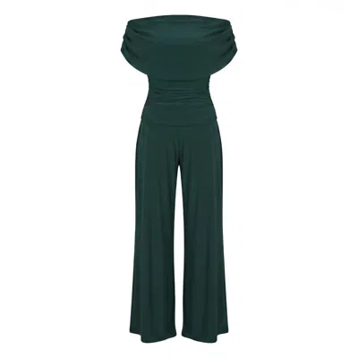 Atom Label Women's Carbon Jumpsuit In Forest Green In Black