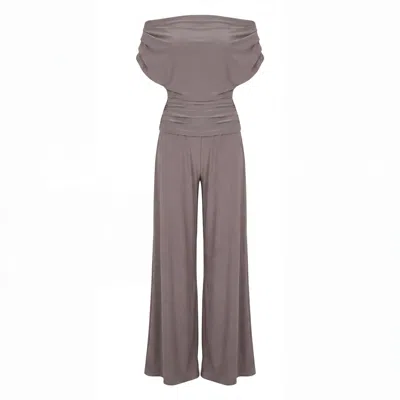 Atom Label Women's Carbon Jumpsuit In Grey Taupe In Brown