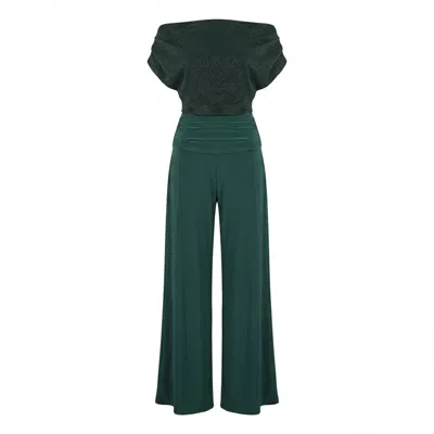 Atom Label Women's Green Carbon Jumpsuit In Forest Sparkle & Forest