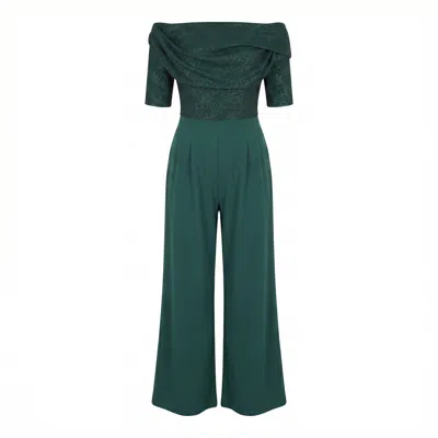 Atom Label Women's Green Lima Jumpsuit In Forest Sparkle & Forest