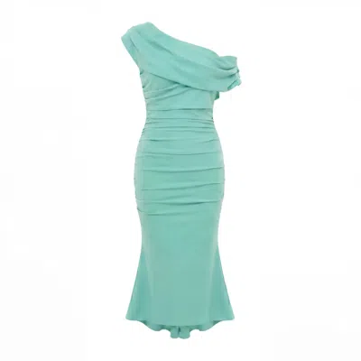 Atom Label Women's Green Mercury Midi Dress In Aqua