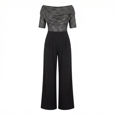 Atom Label Women's Lima Jumpsuit In Gunmetal Speckled & Black