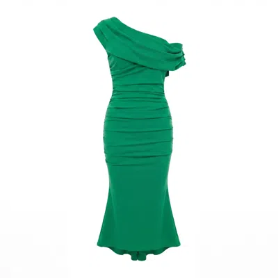 Atom Label Women's Mercury Midi Dress In Emerald Green