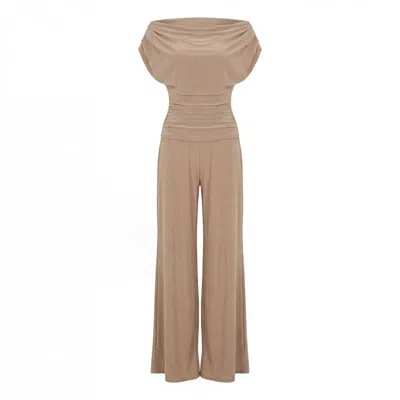 Atom Label Women's Neutrals Carbon Jumpsuit In Camel In Multi