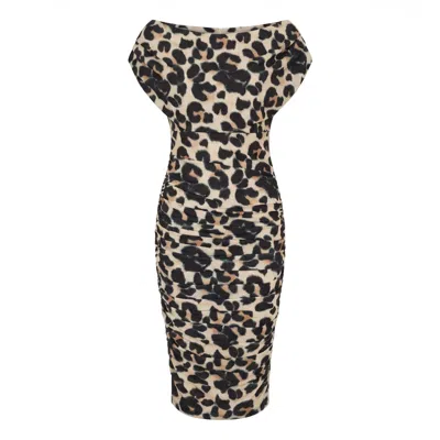 Atom Label Women's Neutrals Oxygen Dress In Leopard In Animal Print