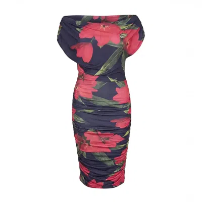 Atom Label Women's Oxygen Dress In Fuchsia Lily Print In Multi