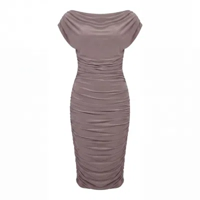 Atom Label Women's Oxygen Dress In Grey Taupe In Gray