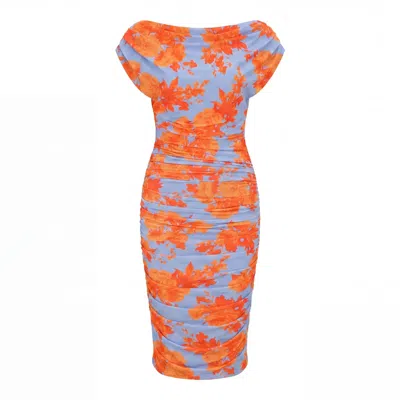 Atom Label Women's Oxygen Dress In Powder Blue & Orange Floral