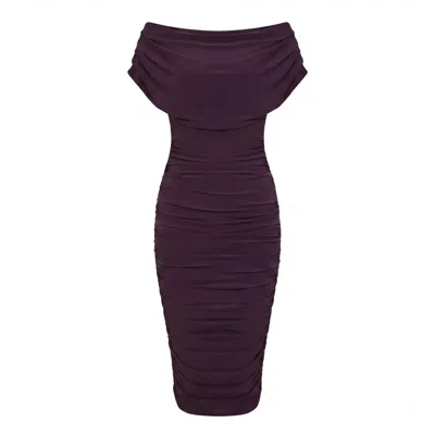 Atom Label Women's Purple Oxygen Dress In Blackcurrant