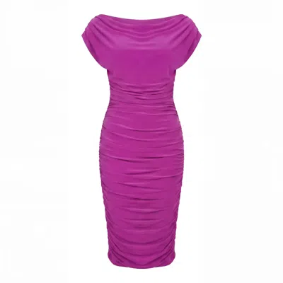 Atom Label Women's Purple Oxygen Dress In Magenta In Brown