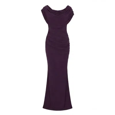 Atom Label Women's Purple Platinum Gown In Blackcurrant