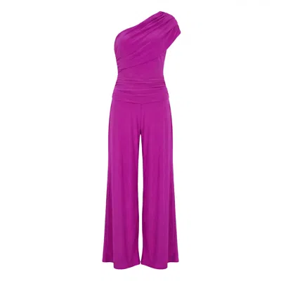 Atom Label Women's Purple Rhodium Jumpsuit In Magenta