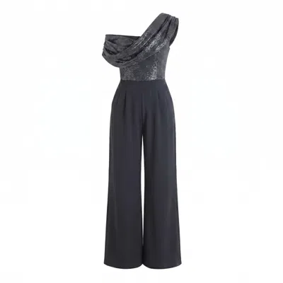 Atom Label Women's Venice Jumpsuit In Gunmetal Speckled & Black