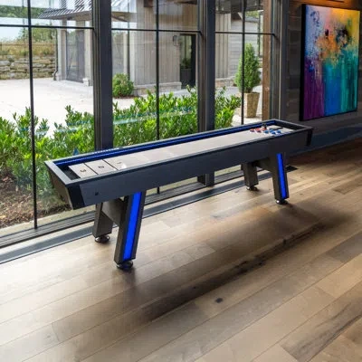 Atomic 9' Led Shuffleboard Table In Matte Black