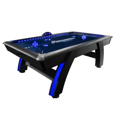 Atomic Game Tables 90" 4 -player Air Hockey Table With Digital Scoreboard And Lights In Matte Black