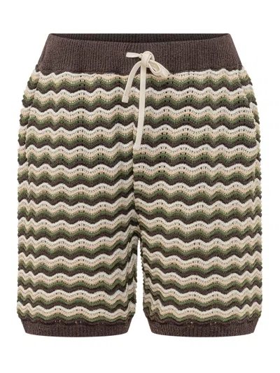 Atomo Factory Bermuda Mini Shorts With Drawstring In 704