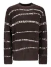 Atomo Factory Bouclé Striped Sweater In Brown