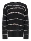 Atomo Factory Bouclé Stripes-detailing Sweater In Black