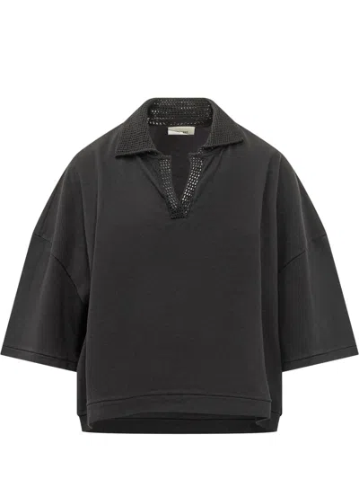 Atomo Factory Classic Polo With Insert Detailing In Nero