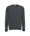 Atomo Factory Comfort Fit Crew-neck Sweater With Ribbed Details In Gray