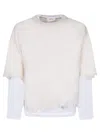 ATOMO FACTORY CREAM SWEATER WITH SLITS