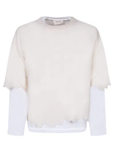 Atomo Factory Cream Jumper With Slits By  In White