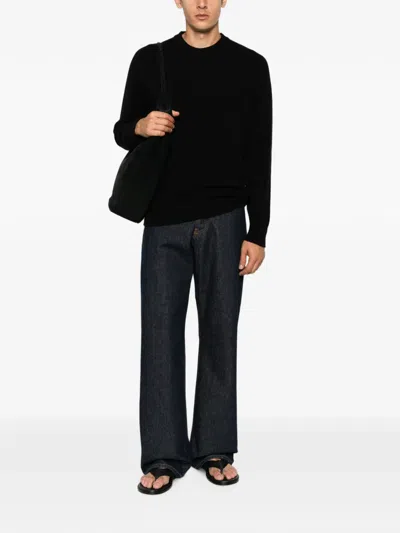 Atomo Factory Crew-neck Long-sleeve Sweater In Black