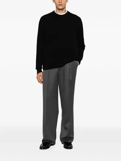 Atomo Factory Crew-neck Ribbed-trim Sweater In Black