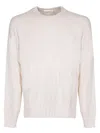 Atomo Factory White Ribbed Crew Neck Sweater In White