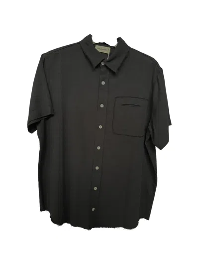 Atomo Factory Frayed Short-sleeve Shirt In Black