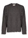 Atomo Factory Frayed Sweater In Gray