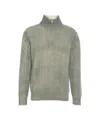 Atomo Factory Half-zip Ribbed Turtleneck Sweater In Gray