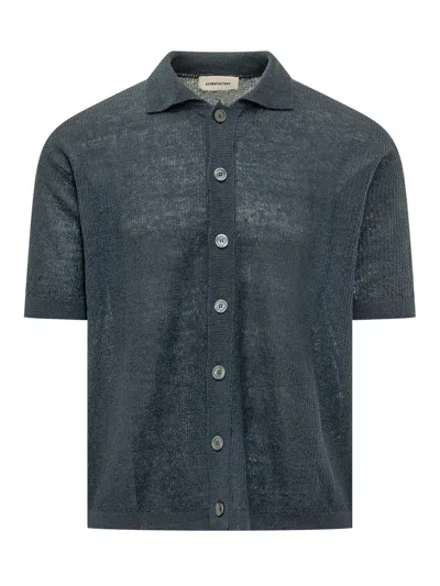 Atomo Factory Innovative Sleeves Cut Shirt With Button Details In Blu