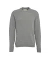 Atomo Factory Knit Sweater With Round Neckline And Ribbed Detailing In Gray