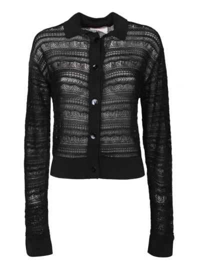 Atomo Factory Knit Viscose Cardigan In Black