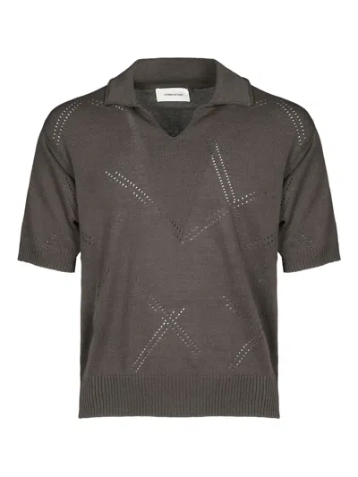 Atomo Factory Knitted Short-sleeve T-shirt In Brown