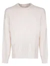 Atomo Factory White Ribbed Crew Neck Sweater In White