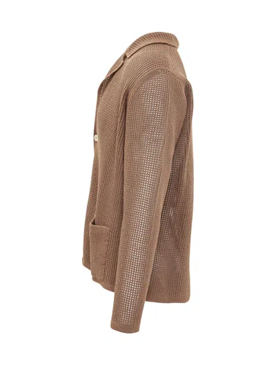 Atomo Factory Lightweight Cardigan With Buttons And Pockets In Moro