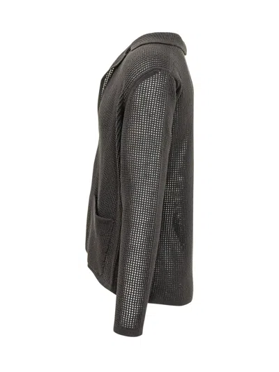 Atomo Factory Lightweight Cardigan With Buttons And Pockets In Nero