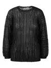 Atomo Factory Semi-sheer Pleated Top In Black