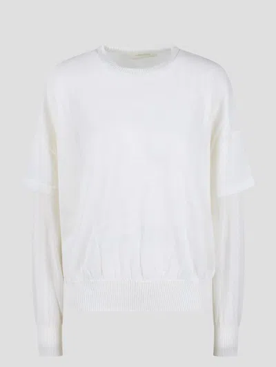 Atomo Factory Long-sleeved Knit Top In White