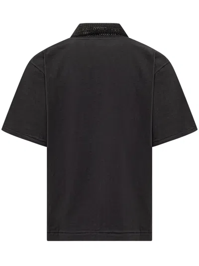 Atomo Factory Mini Polo Shirt With Pocket And Decorative Insert In Blu
